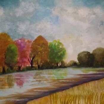 Painting titled "Autumn's changing,…" by Artistry By Ajanta, Original Artwork, Watercolor