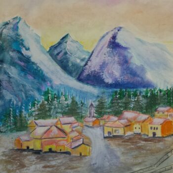 Painting titled "Winter's Relaxing B…" by Artistry By Ajanta, Original Artwork, Watercolor