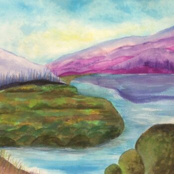 Картина под названием "Mother Nature's Gra…" - Artistry By Ajanta, Подлинное произведение искусства, Акварель