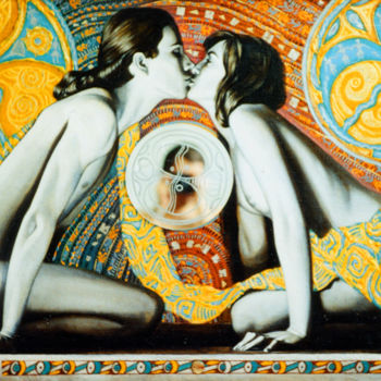 Картина под названием "Love" - Sergey And  Vera, Подлинное произведение искусства, Масло