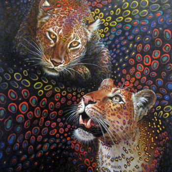 Painting titled "A meeting" by Sergey And  Vera, Original Artwork, Oil