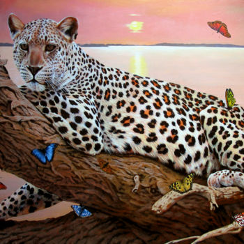 Pintura titulada "Leopard" por Sergey And  Vera, Obra de arte original, Oleo