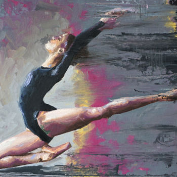 Pintura intitulada "Ballet Painting" por Olga Sokolova, Obras de arte originais, Óleo