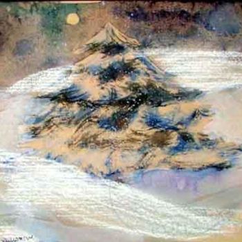 Pintura titulada "White Christmas" por Newman Mindy, Obra de arte original, Oleo