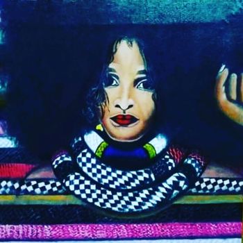 Ζωγραφική με τίτλο "The African Beauty" από Tornadonez (Tornado), Αυθεντικά έργα τέχνης, Λάδι