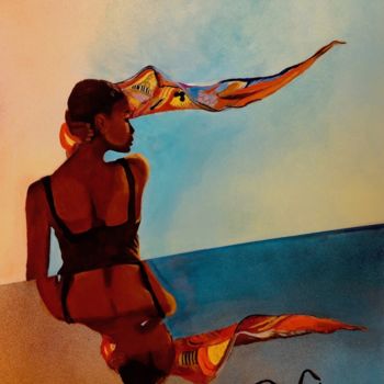 Картина под названием "Dreaming" - Vasu Tolia, Подлинное произведение искусства, Акрил