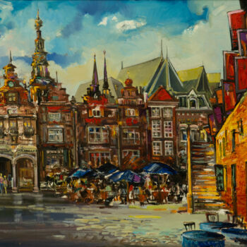 Painting titled "Nijmegen city antiq…" by Artjon Baboçi, Original Artwork, Oil