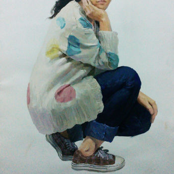 Ζωγραφική με τίτλο "practice" από Tao Jia, Αυθεντικά έργα τέχνης, Λάδι