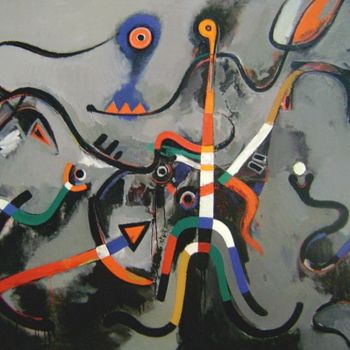 Malerei mit dem Titel "Struggle for Existe…" von Kamsar, Original-Kunstwerk