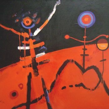 Peinture intitulée "Night morning" par Kamsar, Œuvre d'art originale, Huile