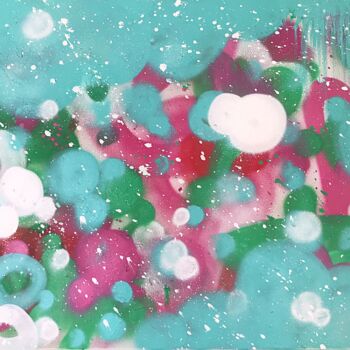 Картина под названием "AquaBerry Watrefall…" - Artkmst, Подлинное произведение искусства, Рисунок распылителем краски Устано…