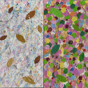 Malerei mit dem Titel "Four Seasons ( quad…" von Artkmst, Original-Kunstwerk, Acryl Auf Keilrahmen aus Holz montiert