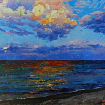 Painting titled "Sunset" by Artan Kola, Original Artwork, Oil
