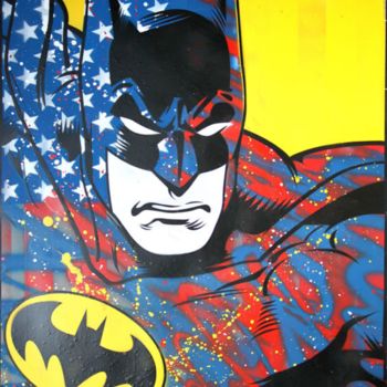 Painting titled "BATMAN" by F.Paul Artkwake, Original Artwork, Spray paint