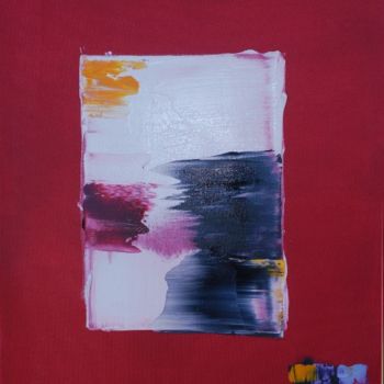 Peinture intitulée "Carré rouge et blan…" par Lago, Œuvre d'art originale, Huile