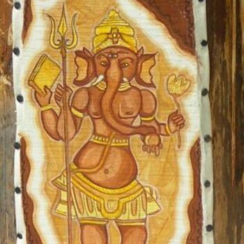 Peinture intitulée "Ganesh et la Connai…" par Laure Toral, Œuvre d'art originale