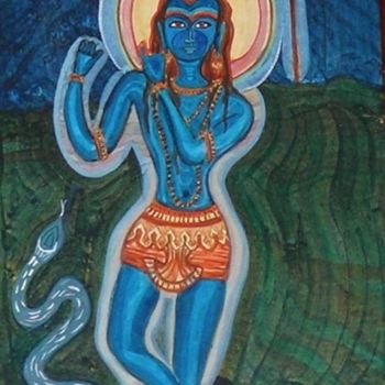 Pittura intitolato "Vishnu" da Laure Toral, Opera d'arte originale