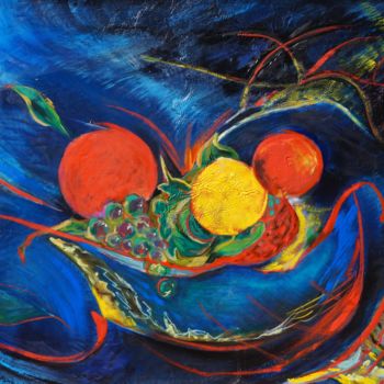 Painting titled "Nature morte au pan…" by Laure Toral, Original Artwork, Oil