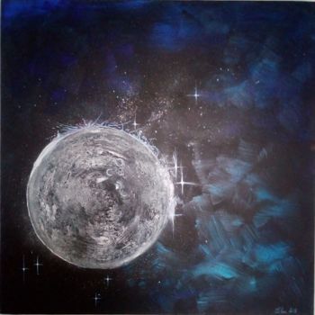 Painting titled "La Lune m'a dit" by Art'Liloured, Original Artwork, Acrylic
