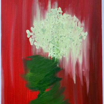 Painting titled "Passion Hydrangea" by Futerman Olha, Original Artwork, Oil Mounted on Wood Stretcher frame