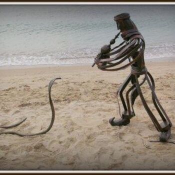 Sculpture intitulée "Le roi scorpion." par Bruno Colin, Œuvre d'art originale, Métaux