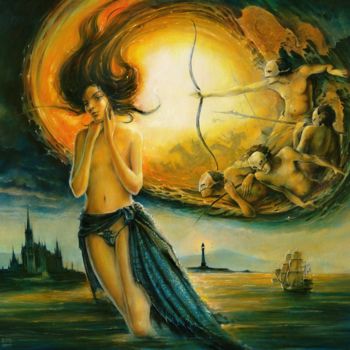 Картина под названием "Fairy of Hope (Prem…" - Nikolay Marci, Подлинное произведение искусства, Масло