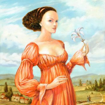 Painting titled "Renaissance tune" by Nikolay Marci, Original Artwork, Oil