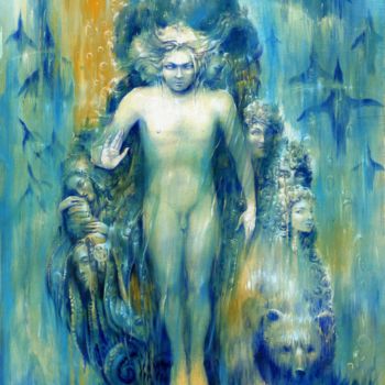 Painting titled "Ocean Spirit" by Nikolay Marci, Original Artwork, Oil