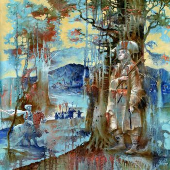 Картина под названием "Slovakian Robin Hoo…" - Nikolay Marci, Подлинное произведение искусства, Масло