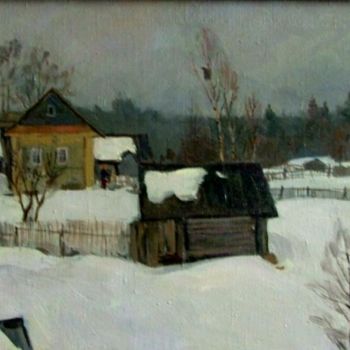 Malarstwo zatytułowany „Зима в деревне” autorstwa Marina Petrova-Richnyak, Oryginalna praca
