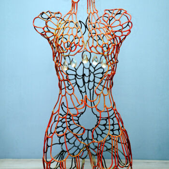 Скульптура под названием "Павлины в теле" - Artmaster Gurban, Подлинное произведение искусства, Металлы