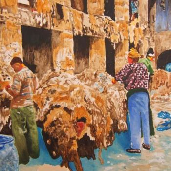 Painting titled "Tannerie ( Etude 1 )" by Zaim Atid, Original Artwork