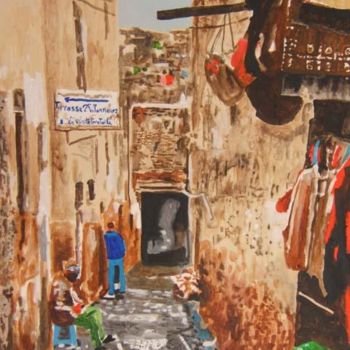 Painting titled "Bab Boujloud" by Zaim Atid, Original Artwork