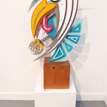 Sculptuur getiteld "Oiseau Maitre du Mo…" door Nathalie Robin (ArtMetal), Origineel Kunstwerk, Aluminium