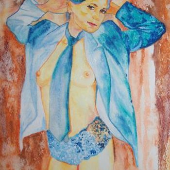 Painting titled "Marie" by Michèle Defrenne, Original Artwork, Oil