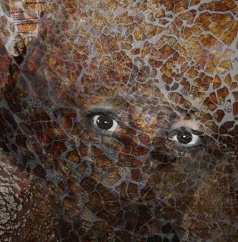 Digitale Kunst mit dem Titel "Wüstenblume" von Art Moé, Original-Kunstwerk, Fotomontage