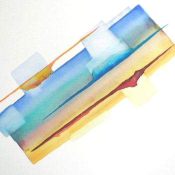 Malerei mit dem Titel "Rainbow" von Art Moé, Original-Kunstwerk, Aquarell