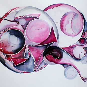 "Rosso" başlıklı Tablo Art Moé tarafından, Orijinal sanat, Suluboya