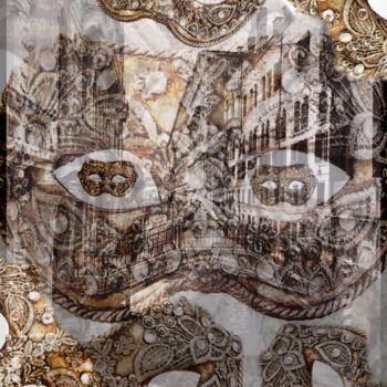 Digitale Kunst mit dem Titel "Masque du Venezia" von Art Moé, Original-Kunstwerk, Fotomontage