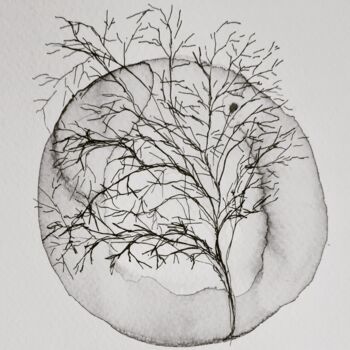 Pittura intitolato "2023 Japan Tree" da Art Moé, Opera d'arte originale, Inchiostro
