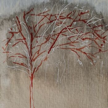 Painting titled "2024_trees_miniatur" by Art Moé, Original Artwork, Ink