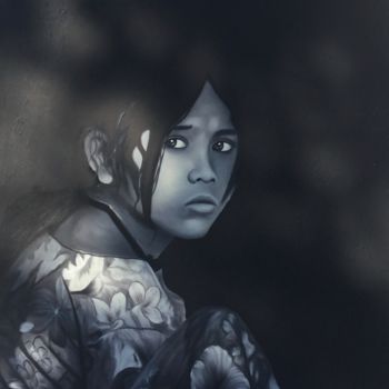 Peinture intitulée "La fille du Rif" par Artmonica, Œuvre d'art originale, Huile Monté sur Châssis en bois