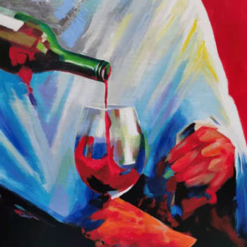 Malerei mit dem Titel "L’Art de-vin n° 2" von Artmonica, Original-Kunstwerk, Öl