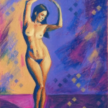 Disegno intitolato "Nude study 0423-06…" da Artmoods Tp, Opera d'arte originale, Pastello