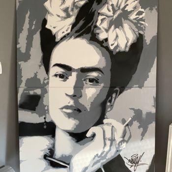 Schilderij getiteld "Frida kahlo" door Heway, Origineel Kunstwerk, Graffiti