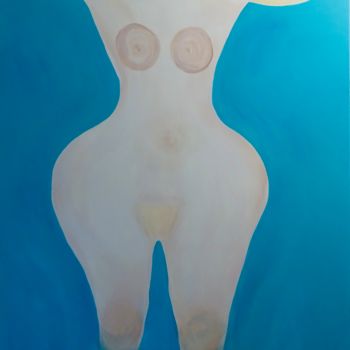 Schilderij getiteld "Bain de mer à Saint…" door Nasso, Origineel Kunstwerk, Acryl Gemonteerd op Frame voor houten brancard