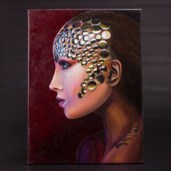 Картина под названием "Metal Madam" - Artnatcat, Подлинное произведение искусства, Масло Установлен на Деревянная рама для н…