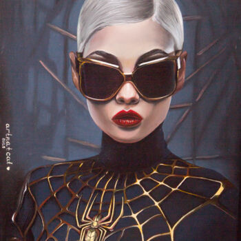 Peinture intitulée "Spider woman" par Artnatcat, Œuvre d'art originale, Huile
