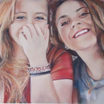 Pintura intitulada "Portraits" por Nelly Bernet, Obras de arte originais, Pastel