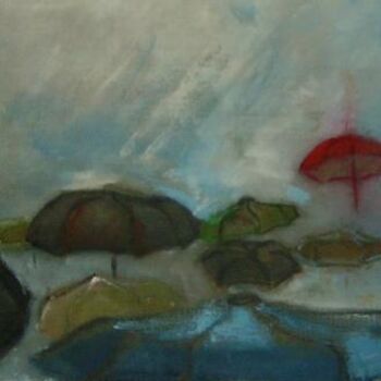 Картина под названием "parapluie" - Francois Nicolas, Подлинное произведение искусства